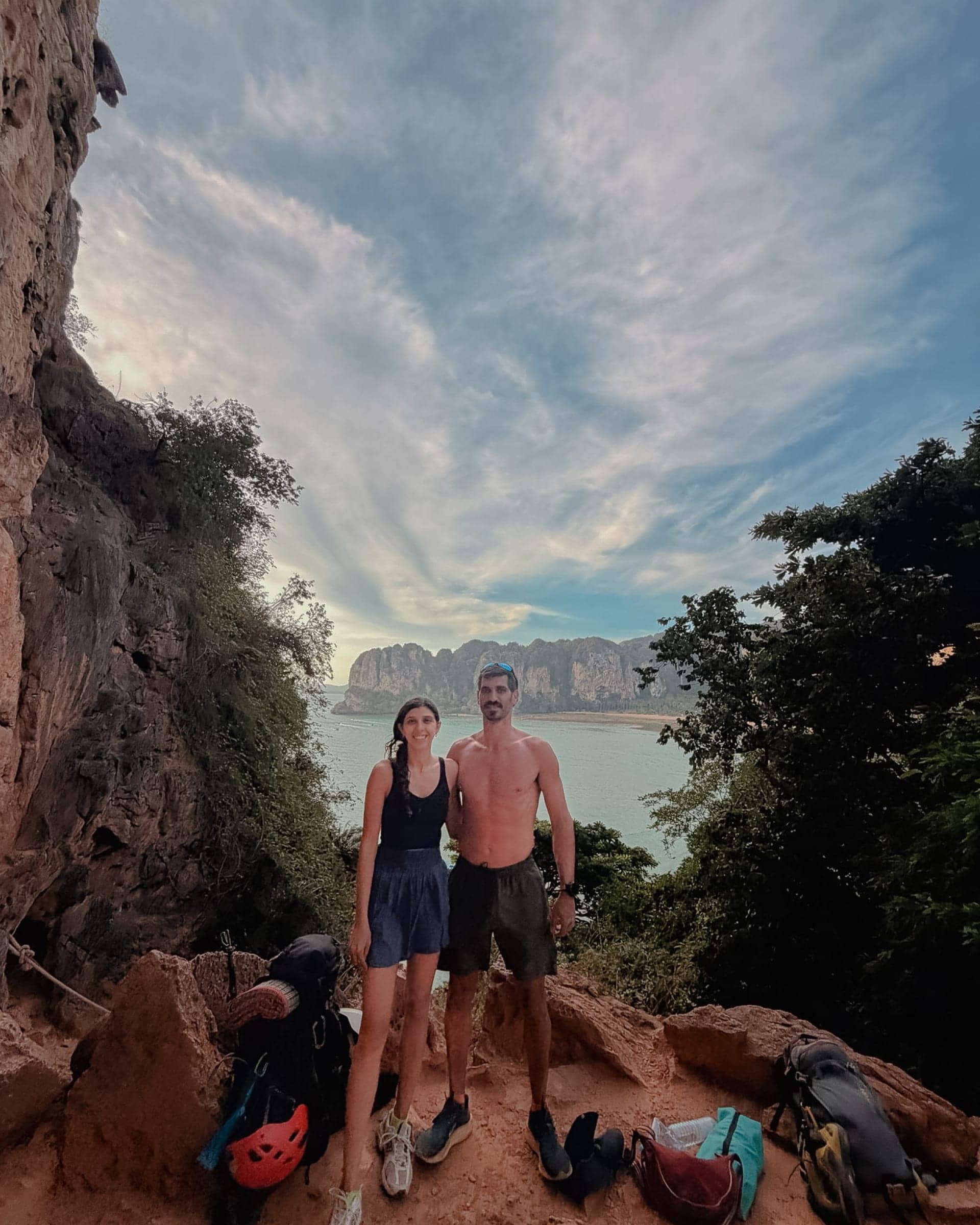 Climbing in Krabi, Thailand, on our honeymoon.