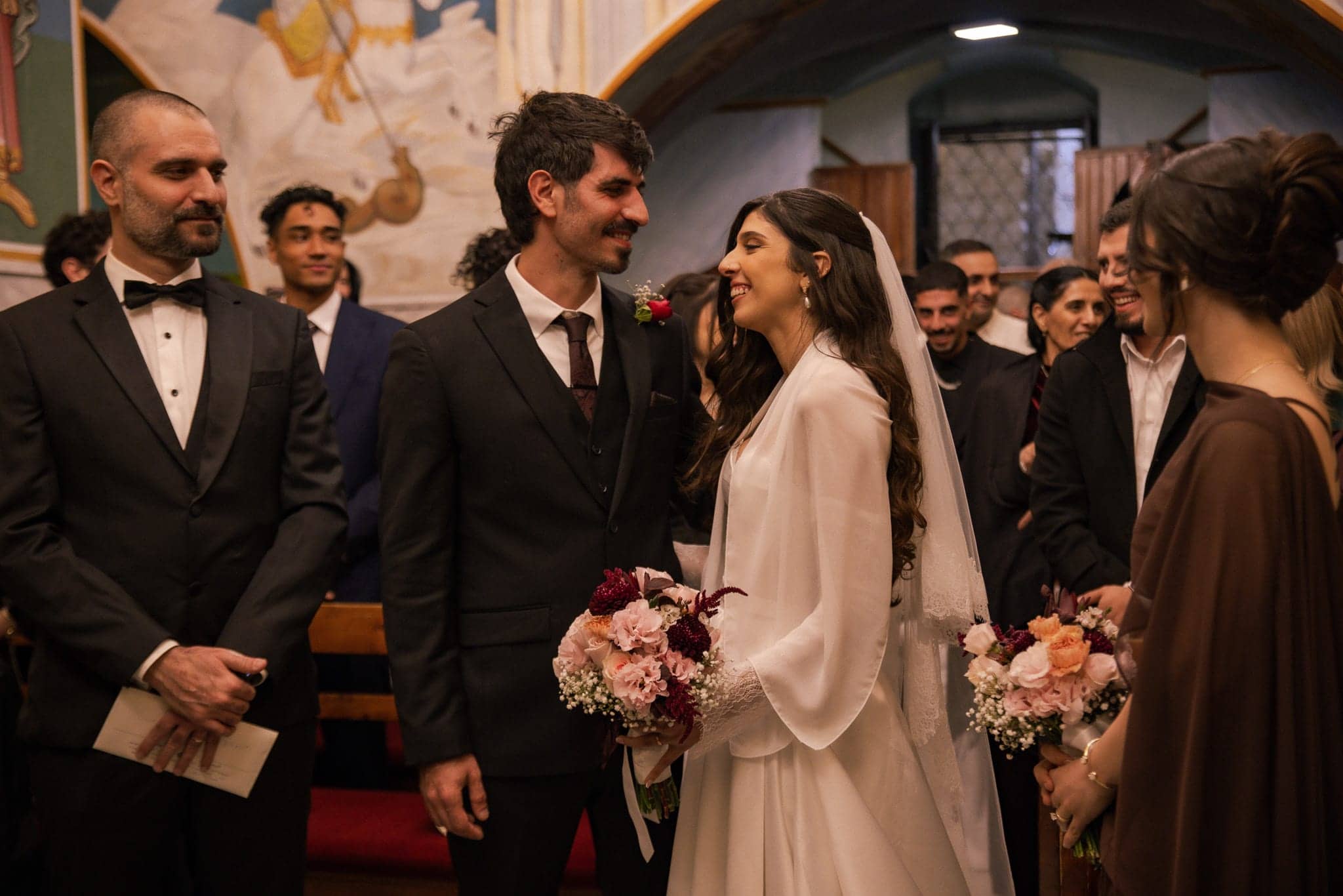 In church, on our wedding day.