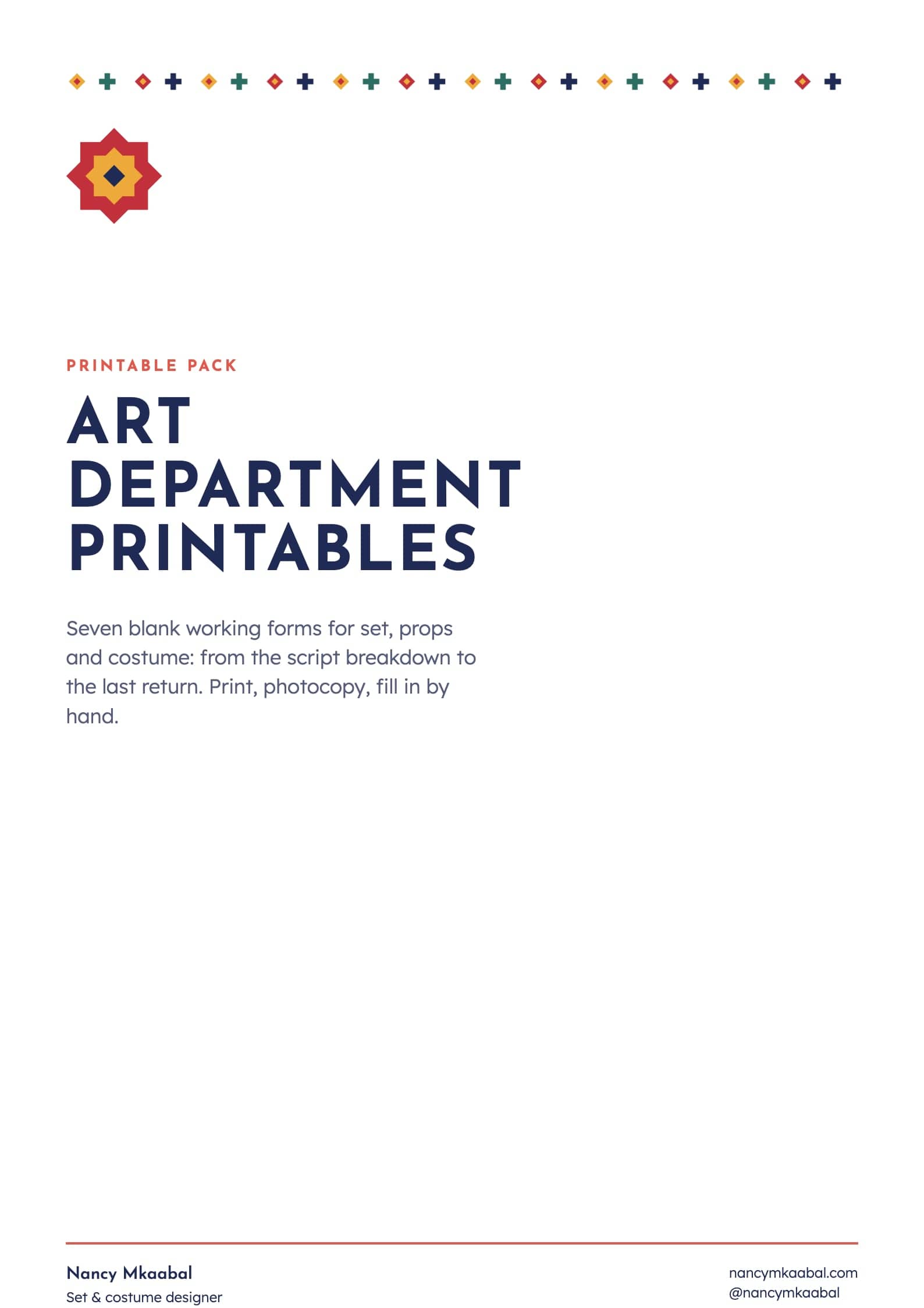 Art department printables