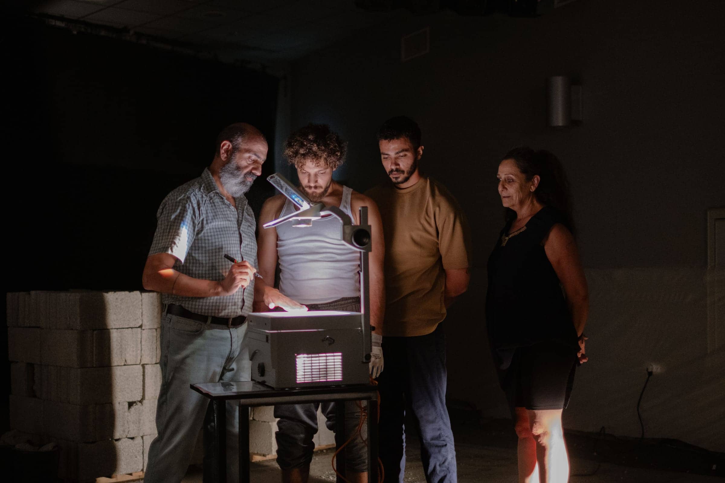 Around the projector.