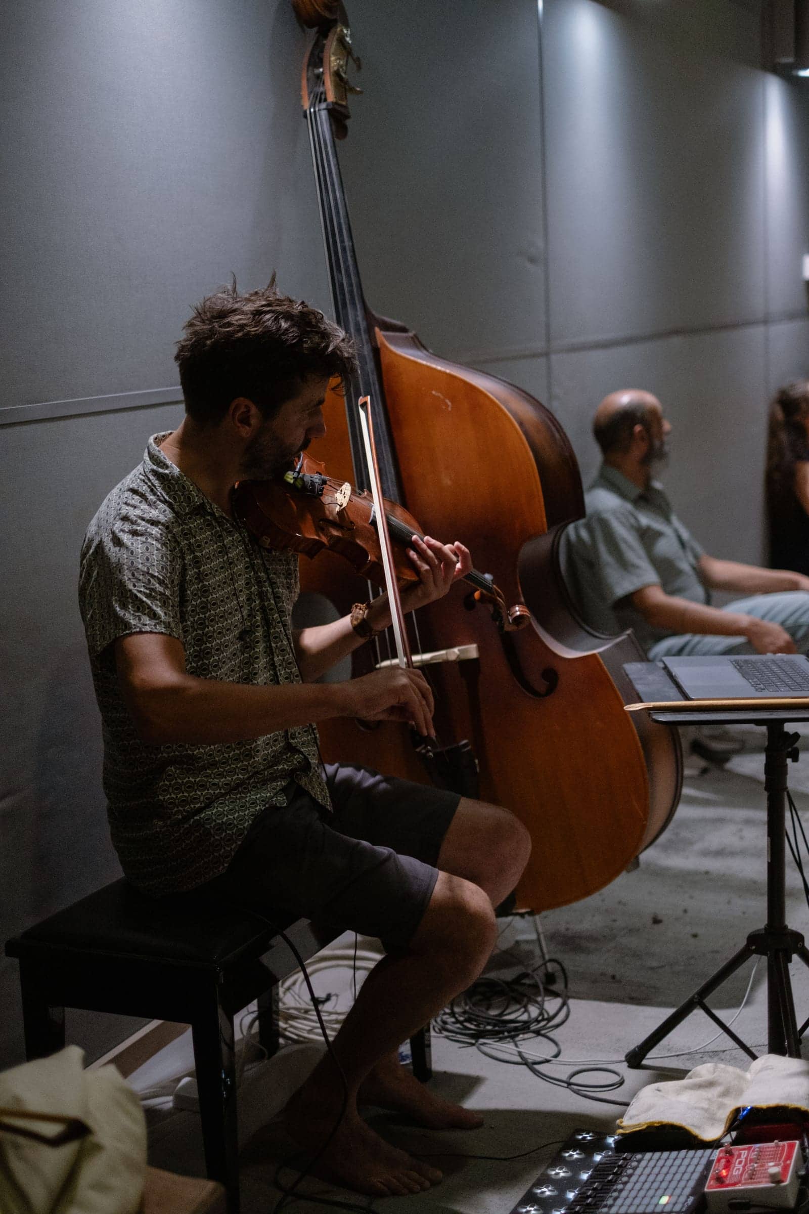 Wouter de Belder, who plays the music live, in rehearsal.