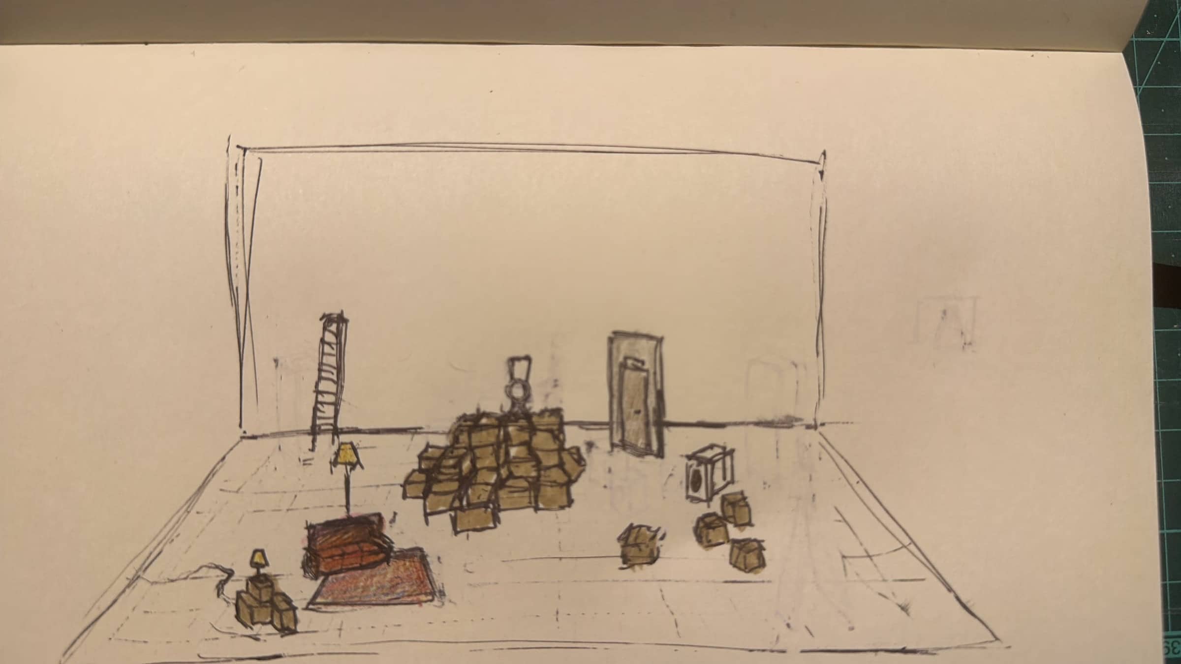 My sketch of the set.